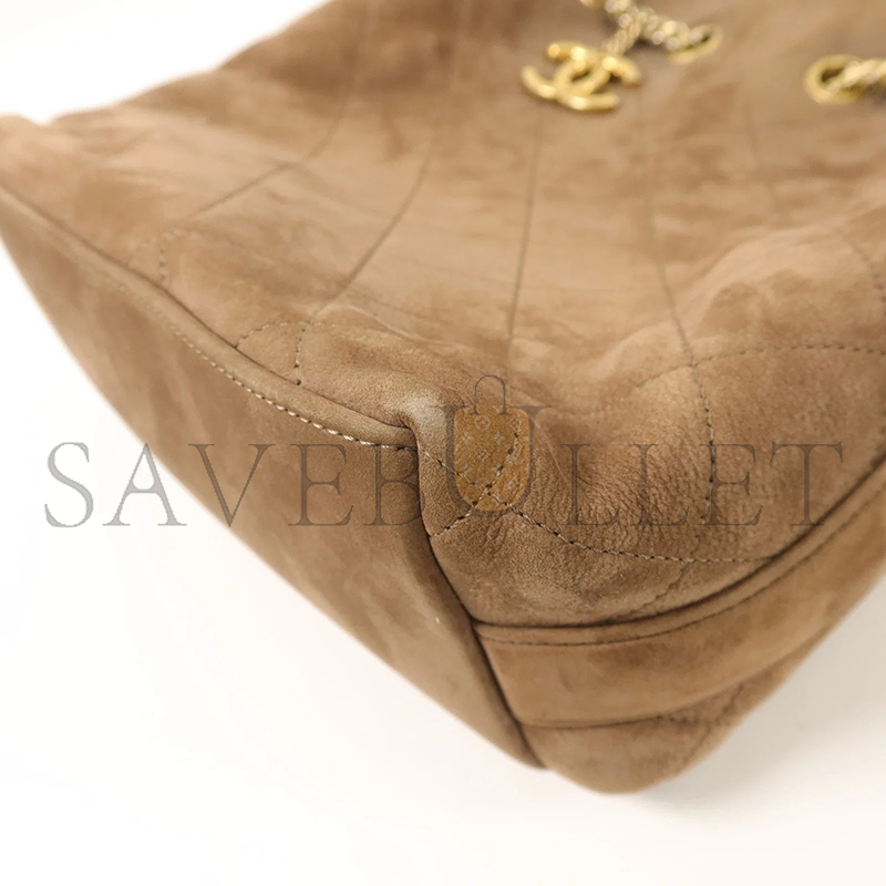 CHANEL MASTER SUEDE LEATHER 2-WAY SHOULDER BAG (27*20*14cm)